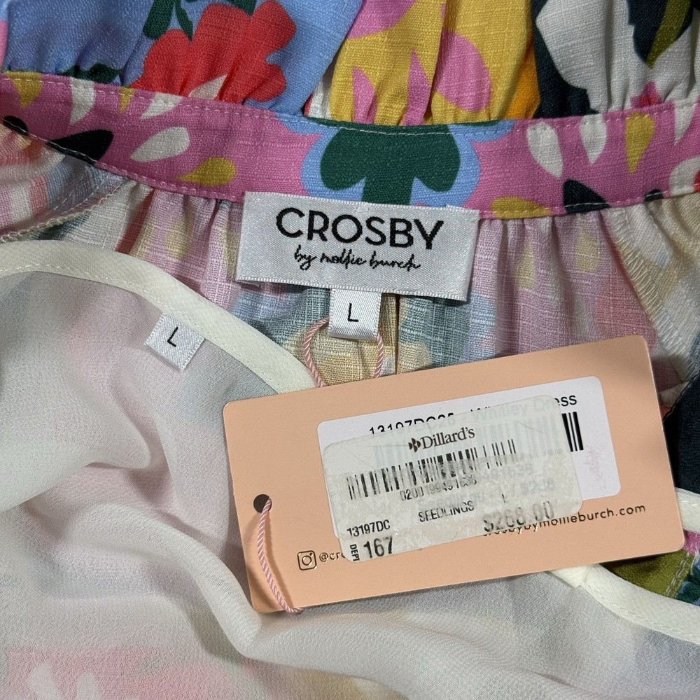 Crosby Mollie Burch Sz Large‎ Seedlings Whitley Ruffle Collar Button Front Dress - Picture 8 of 10